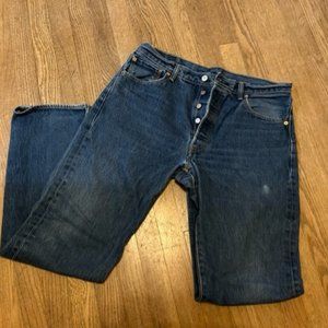 Levi 501 Button Fly Jeans, Size 36x36